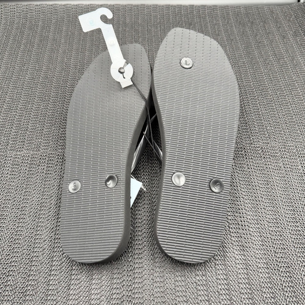Shade & Shore Rosie Black Floral Rose Flip Flop Sandals Womens 9 AEA70 - Picture 5 of 7